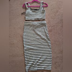 NWT Striped Black and White Tank And skirt Set